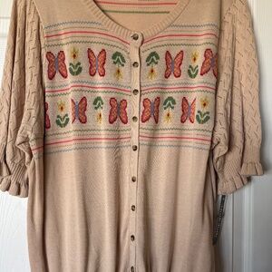 Modcloth Butterfly Sweater Top 3X